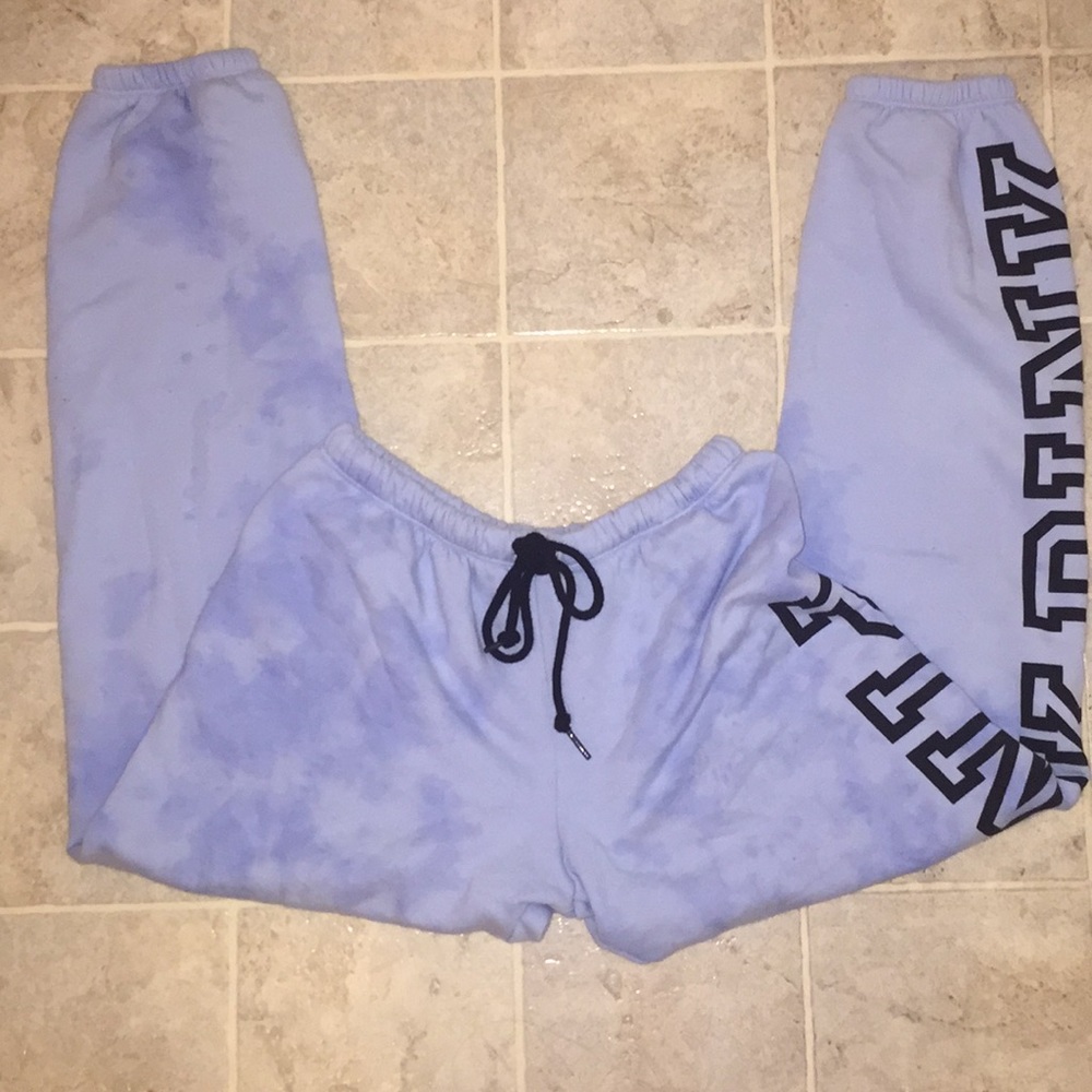 Victoria secret pink tie dye baby blue sweatpants